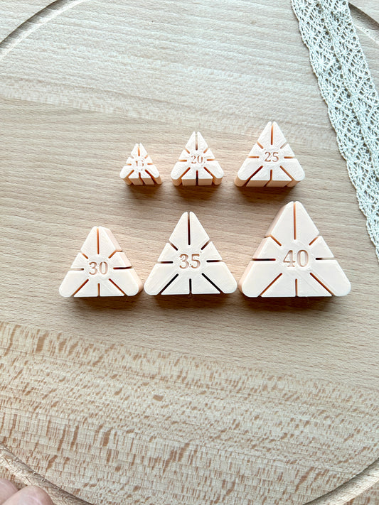 Triangular hoop earring guides for polymer clay earrings