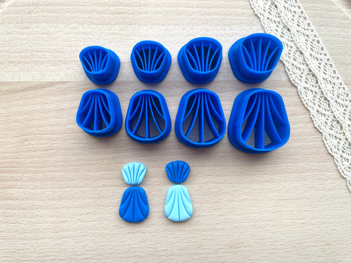 Scallop earring clay cutter, Polymer clay cutter