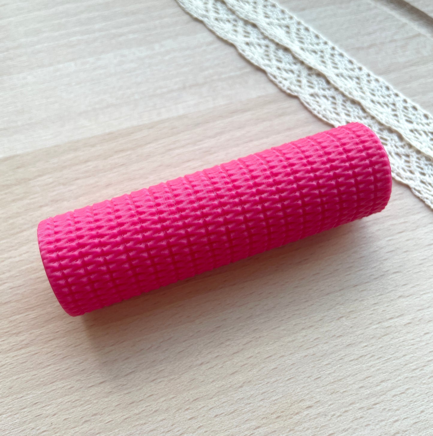 Tiny basket weave texture roller, Pattern roller for polymer clay