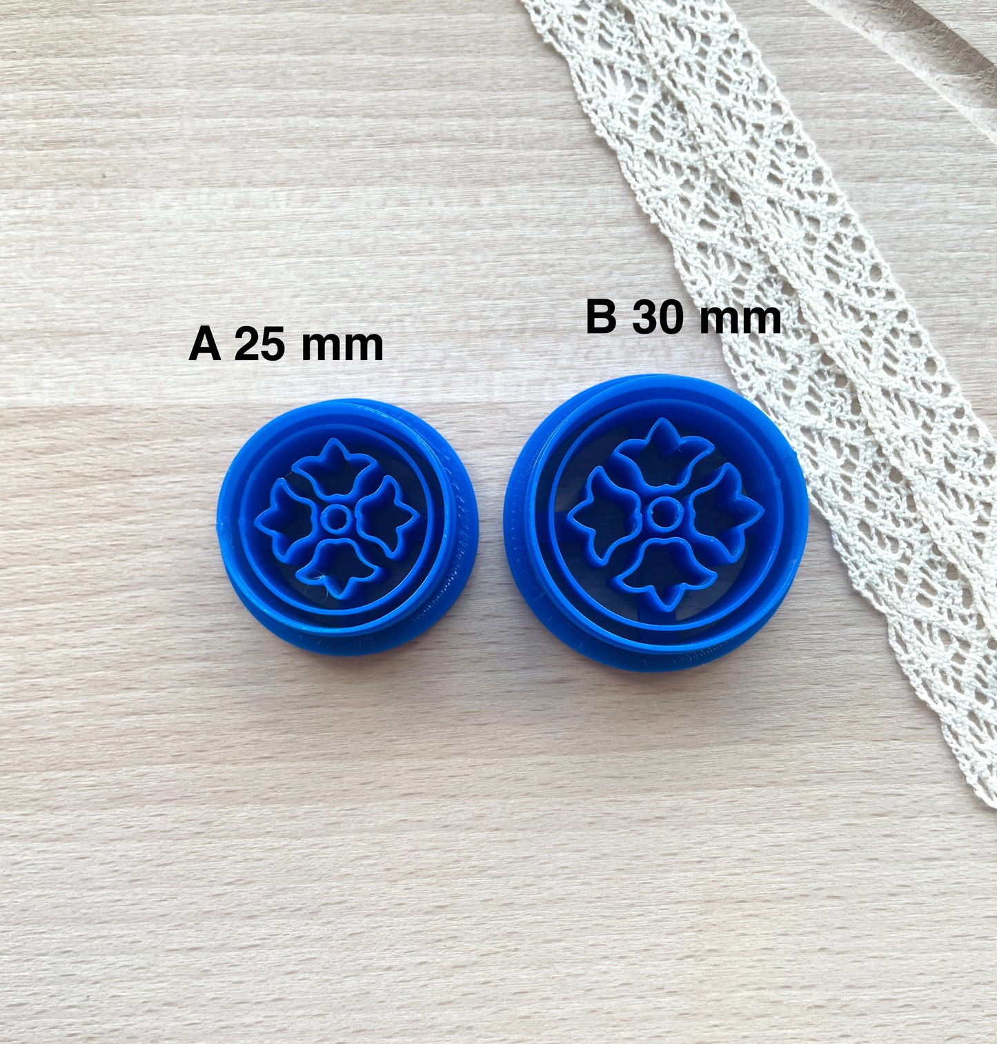 Lily imprint earring clay cutter, Polymer clay cutter