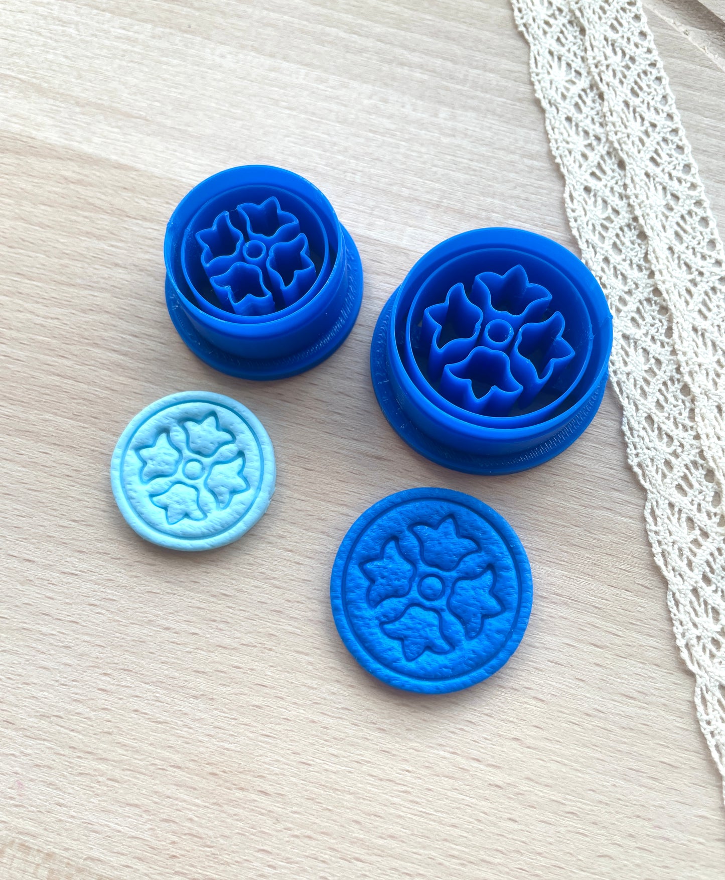 Lily imprint earring clay cutter, Polymer clay cutter