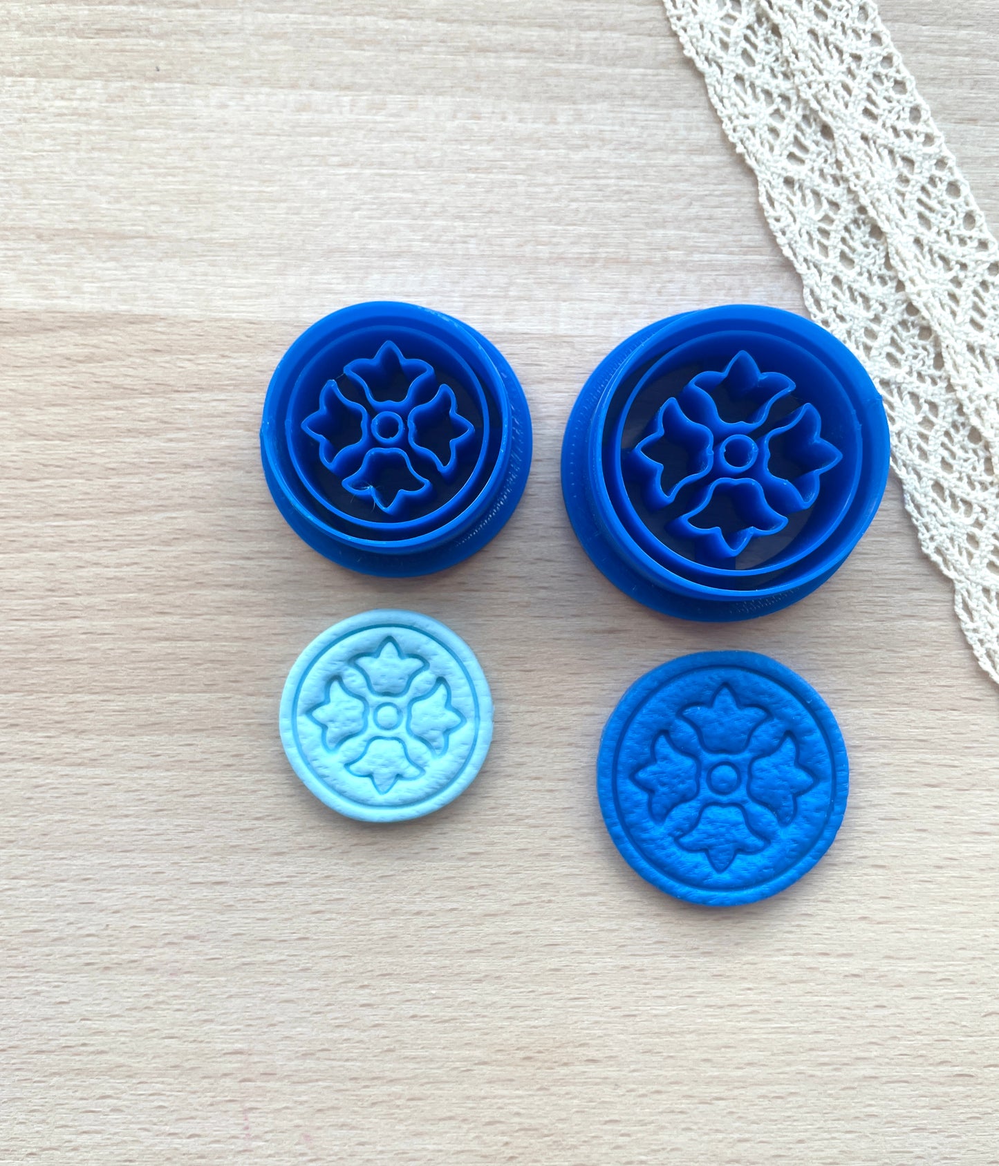 Lily imprint earring clay cutter, Polymer clay cutter