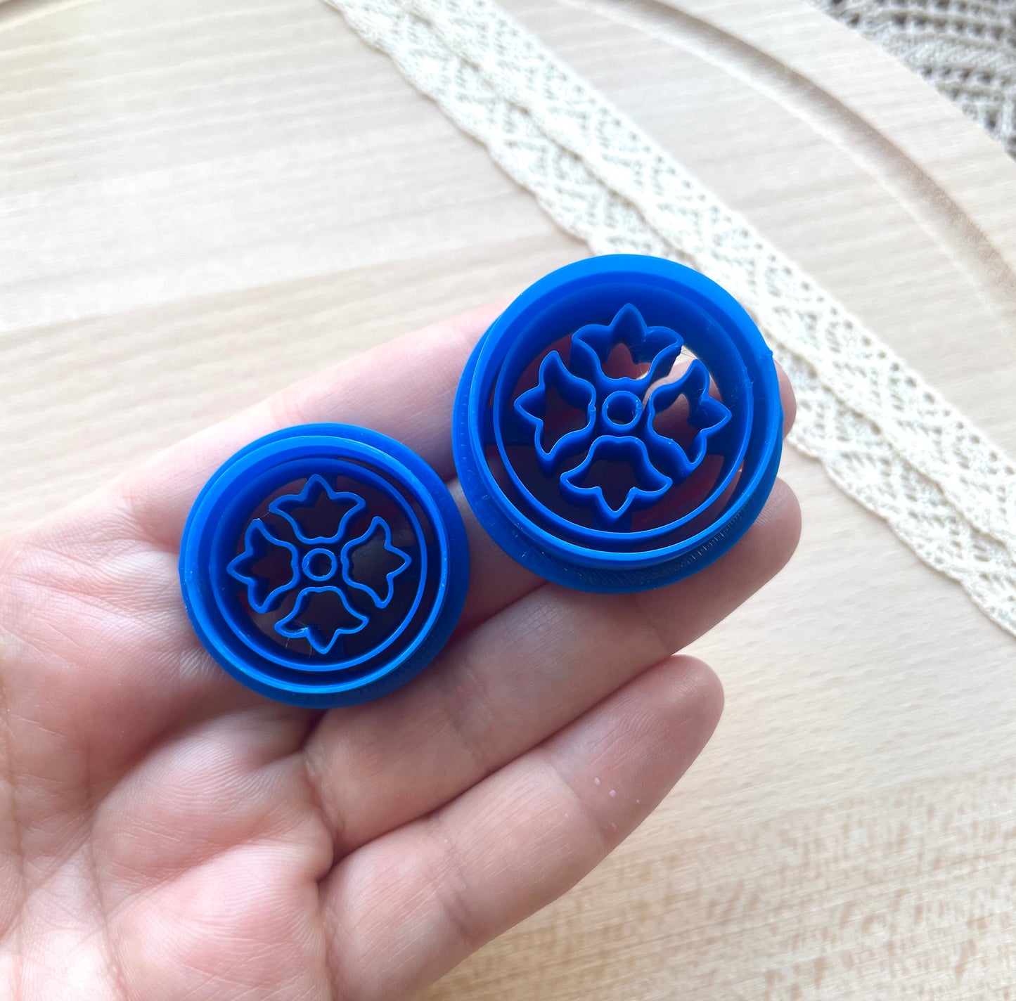 Lily imprint earring clay cutter, Polymer clay cutter