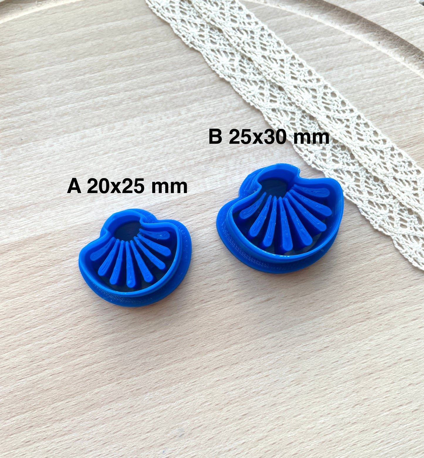 Scallop earring clay cutter, Polymer clay cutter