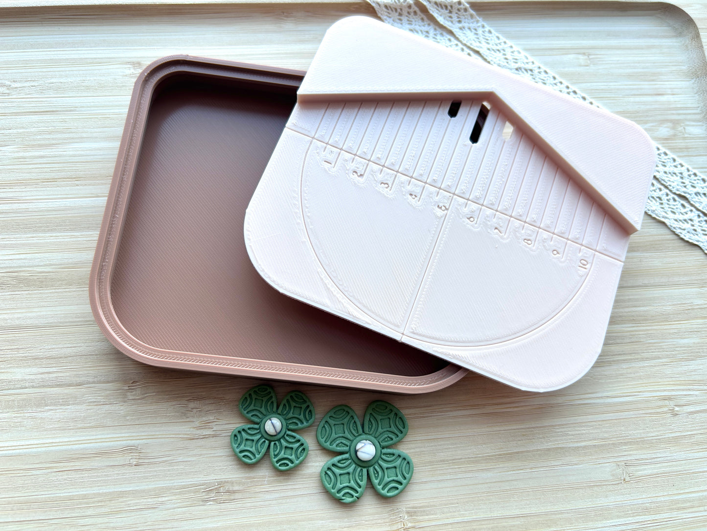 Earring drill guide with dust collector box for polymer clay earrings, Polymer clay tools