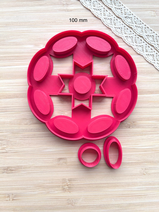 Bezel trinket dish clay cutter, Polymer clay cutter in country western style