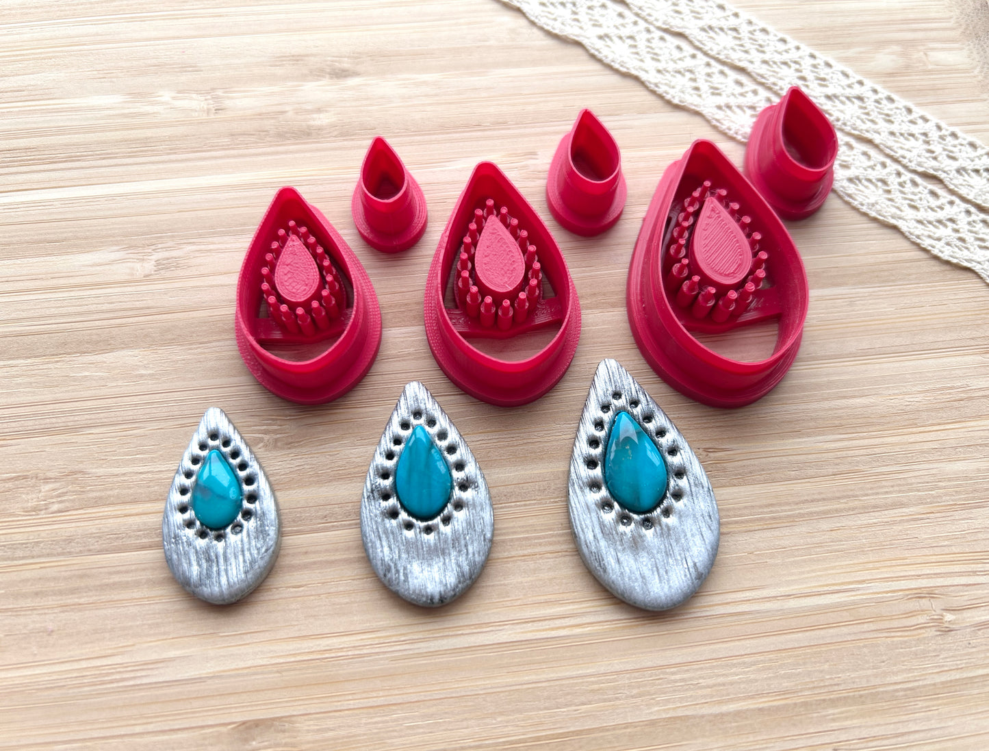 Bezel clay cutter, Faux stone clay cutter set