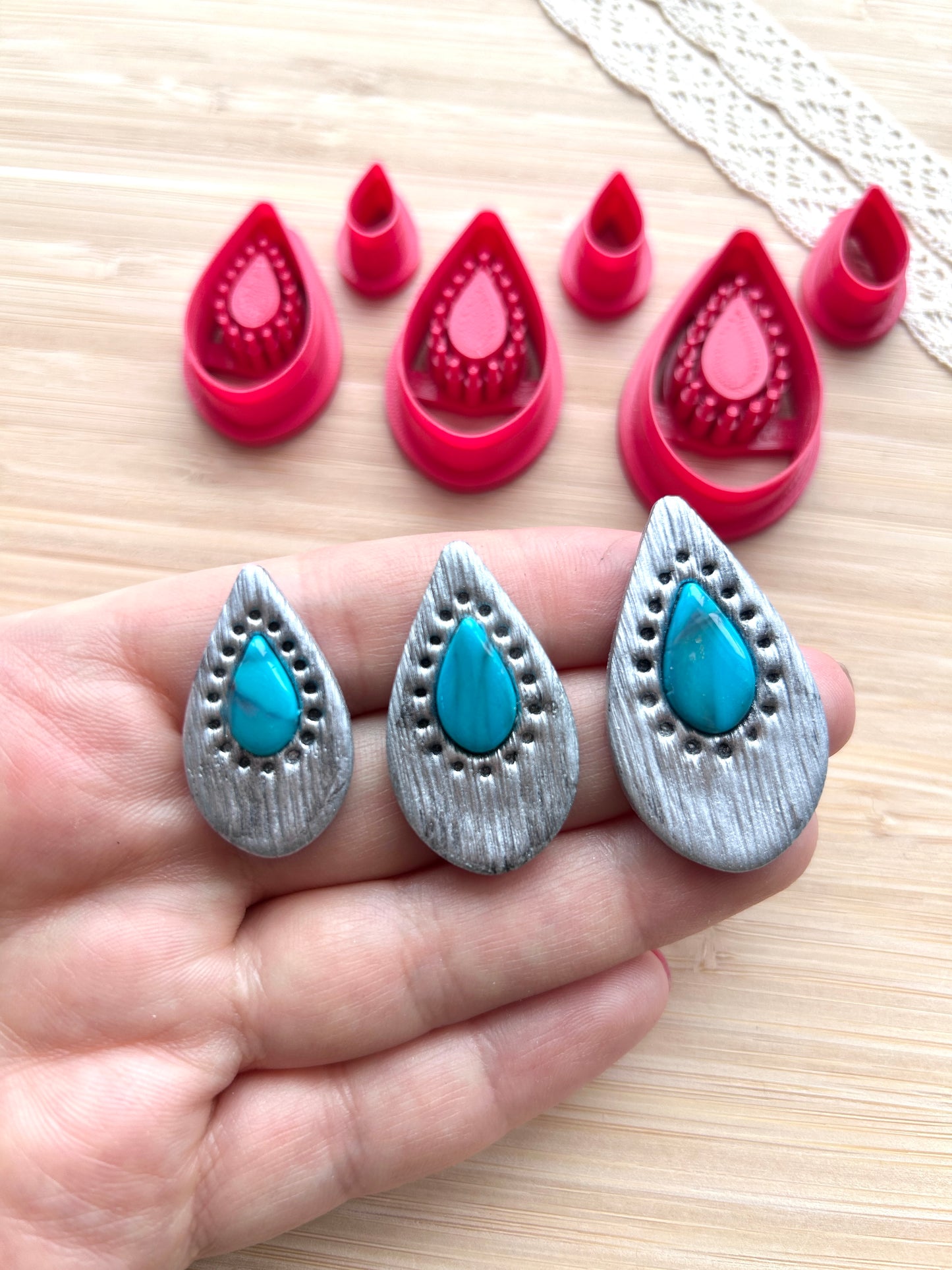 Bezel clay cutter, Faux stone clay cutter set