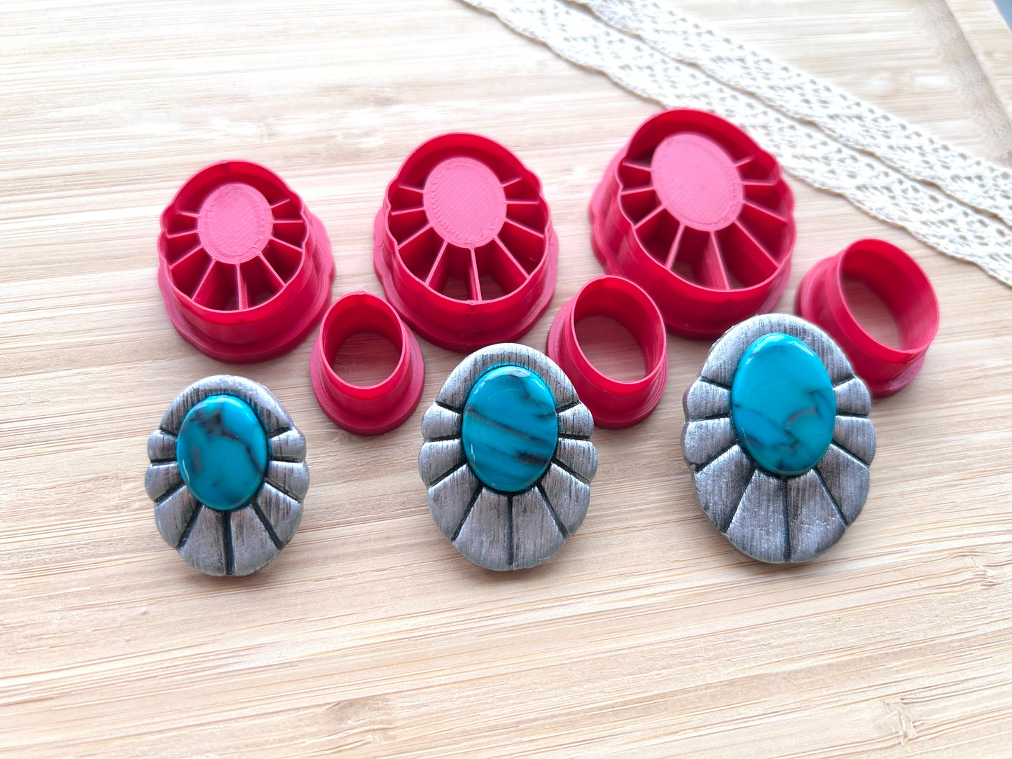Bezel clay cutter, Faux stone clay cutter set