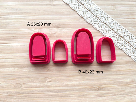 Macrame Bezel earring clay cutter, Faux stone clay cutter set