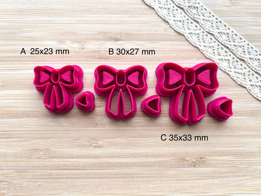 Bow bezel clay cutter, Faux stone clay cutter set, Country western style clay cutter