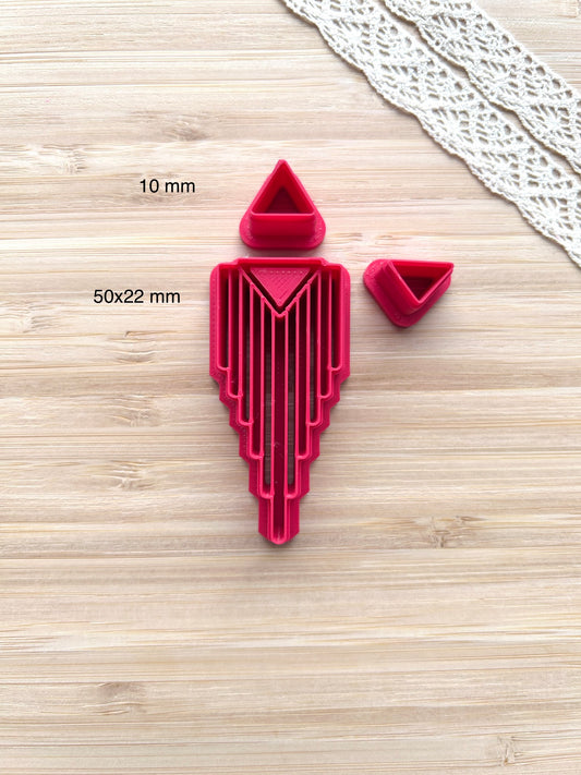 Bezel earring clay cutter, Faux stone clay cutter set