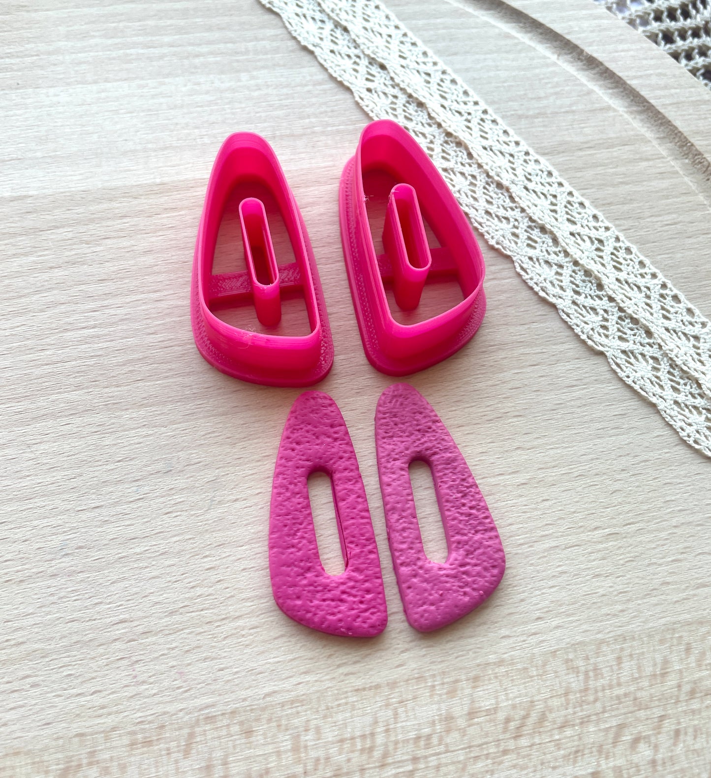 Link earring clay cutter, Polymer clay cutter