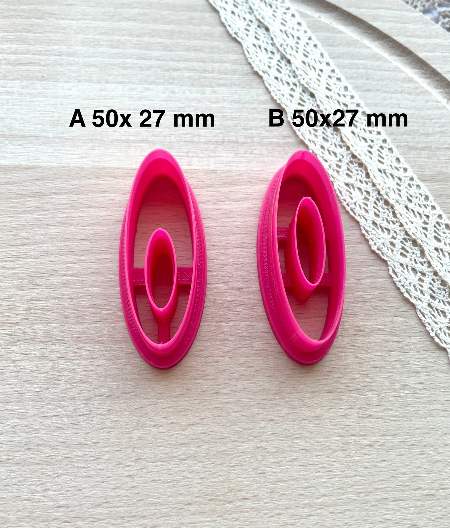 Oval link earring clay cutter, Polymer clay cutter