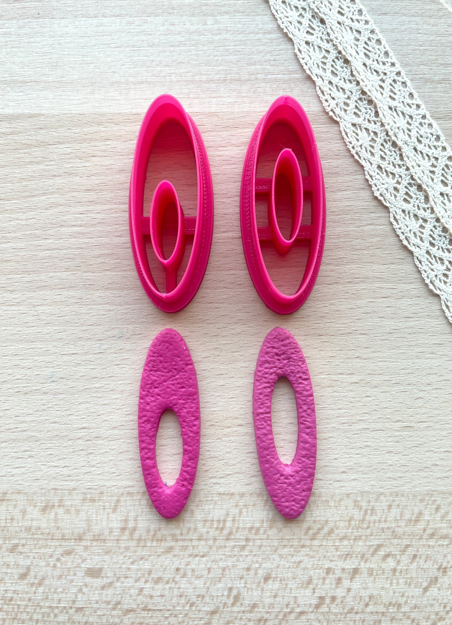 Oval link earring clay cutter, Polymer clay cutter