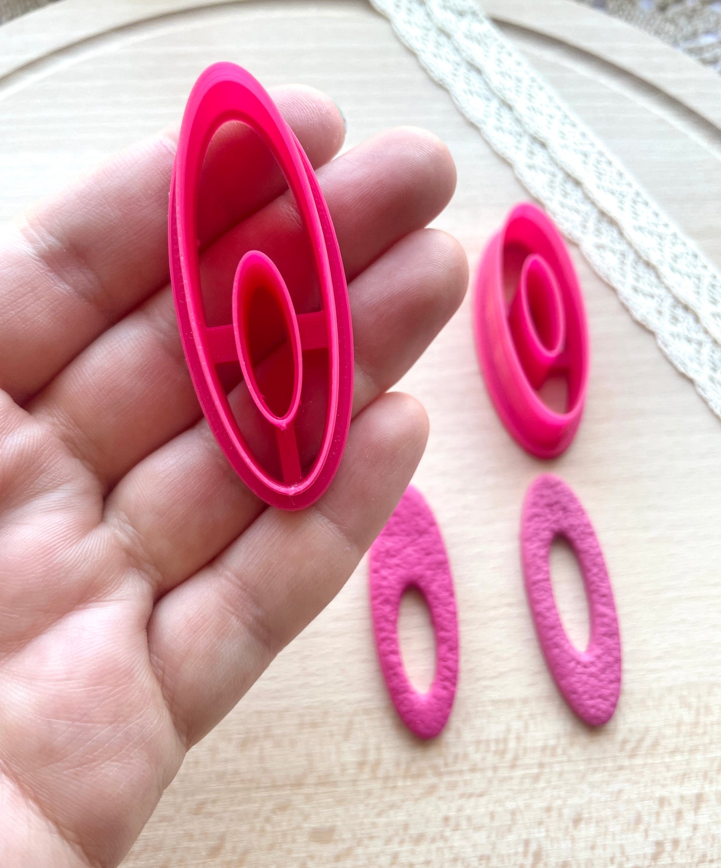 Oval link earring clay cutter, Polymer clay cutter