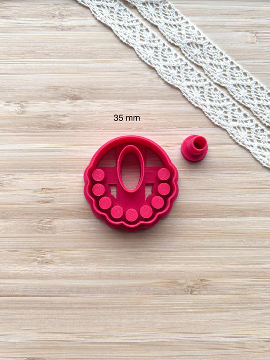 Bezel earring clay cutter, Faux stone clay cutter set