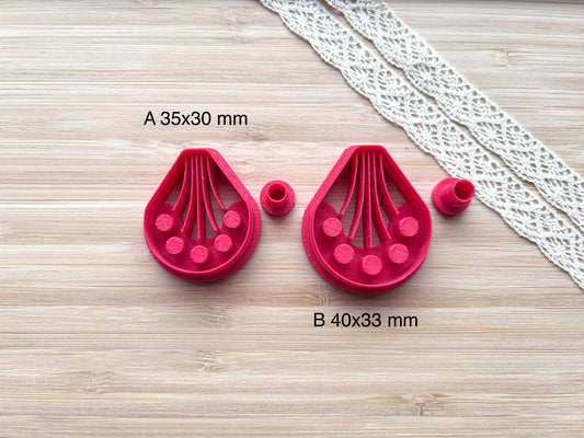 Bezel earring clay cutter, Faux stone clay cutter set