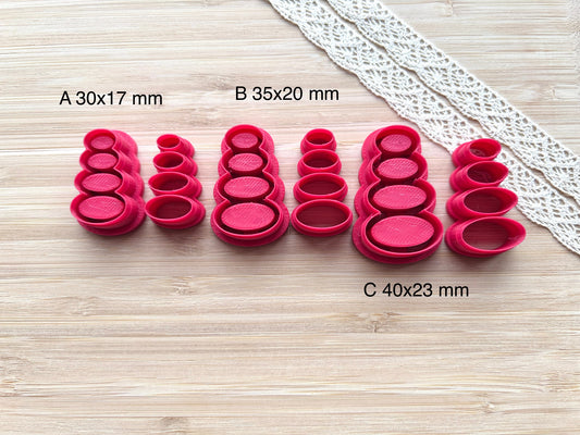 Bezel clay cutter, Faux stone clay cutter set, Country western style clay cutter