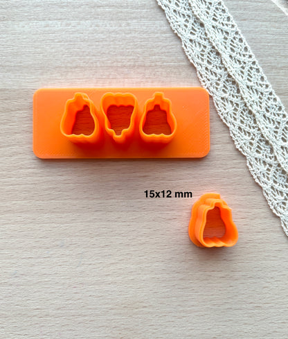 Pumpkin earring cutter, Polymer clay multi-cutter