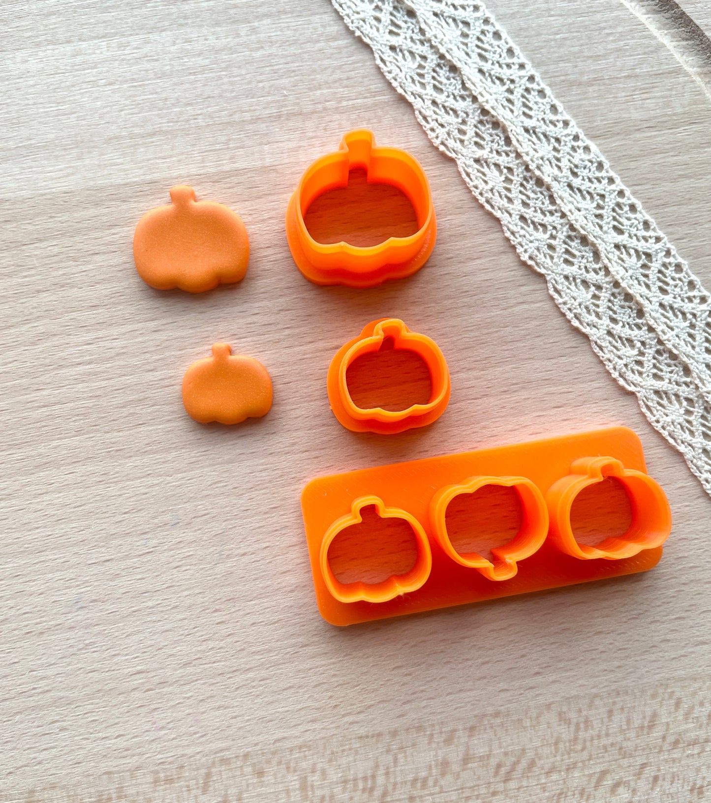 Pumpkin earring clay cutter, Polymer clay multi-cutter