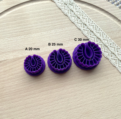 Scallop clay cutter, Polymer clay earring cutter