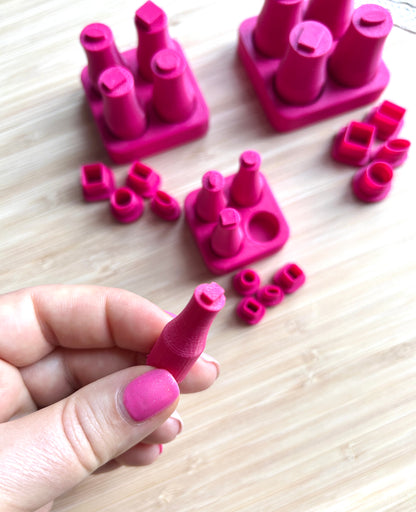 Bezel stamps and bezel clay cutter, Faux stone clay  stamp and cutter set with the case