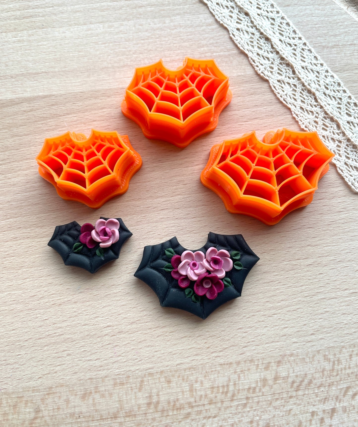 Spiderweb earring clay cutter, Polymer clay cutter, Halloween clay cutter
