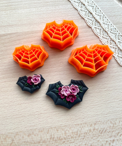 Spiderweb earring clay cutter, Polymer clay cutter, Halloween clay cutter