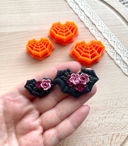 Spiderweb earring clay cutter, Polymer clay cutter, Halloween clay cutter