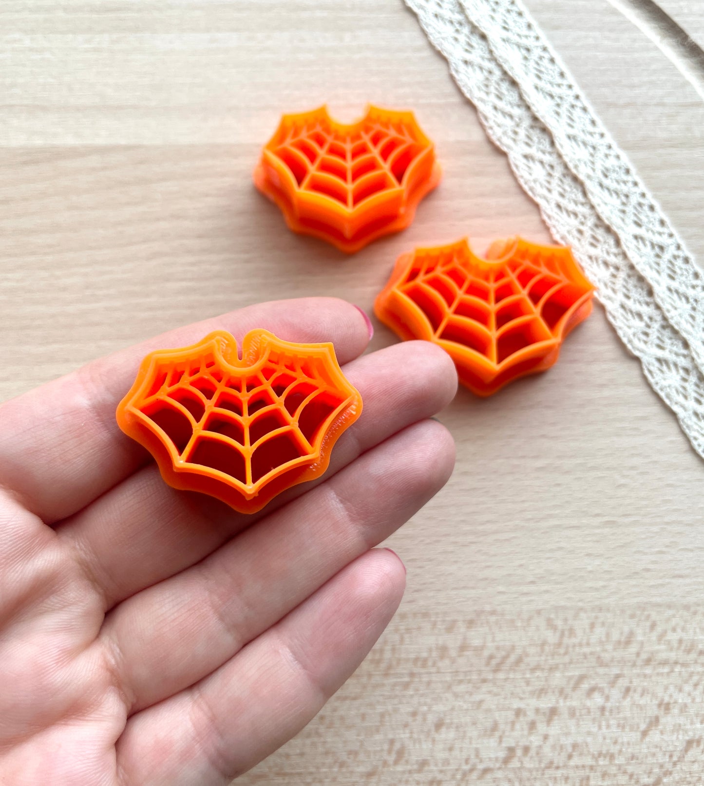 Spiderweb earring clay cutter, Polymer clay cutter, Halloween clay cutter