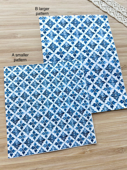 Water soluble transfer paper for polymer clay, Mediterranean pattern transfer paper