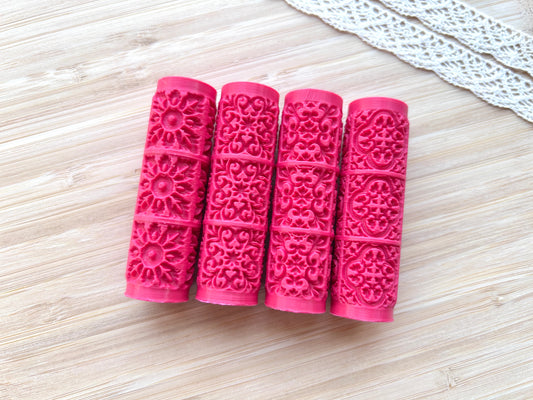 Portuguese tile mini texture roller, Mini pattern roller for polymer clay