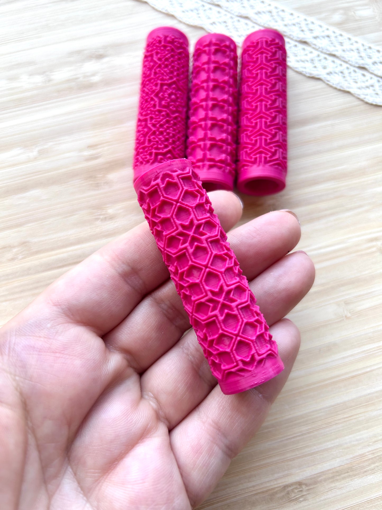 Arabic tile mini texture roller, Mini pattern roller for polymer clay