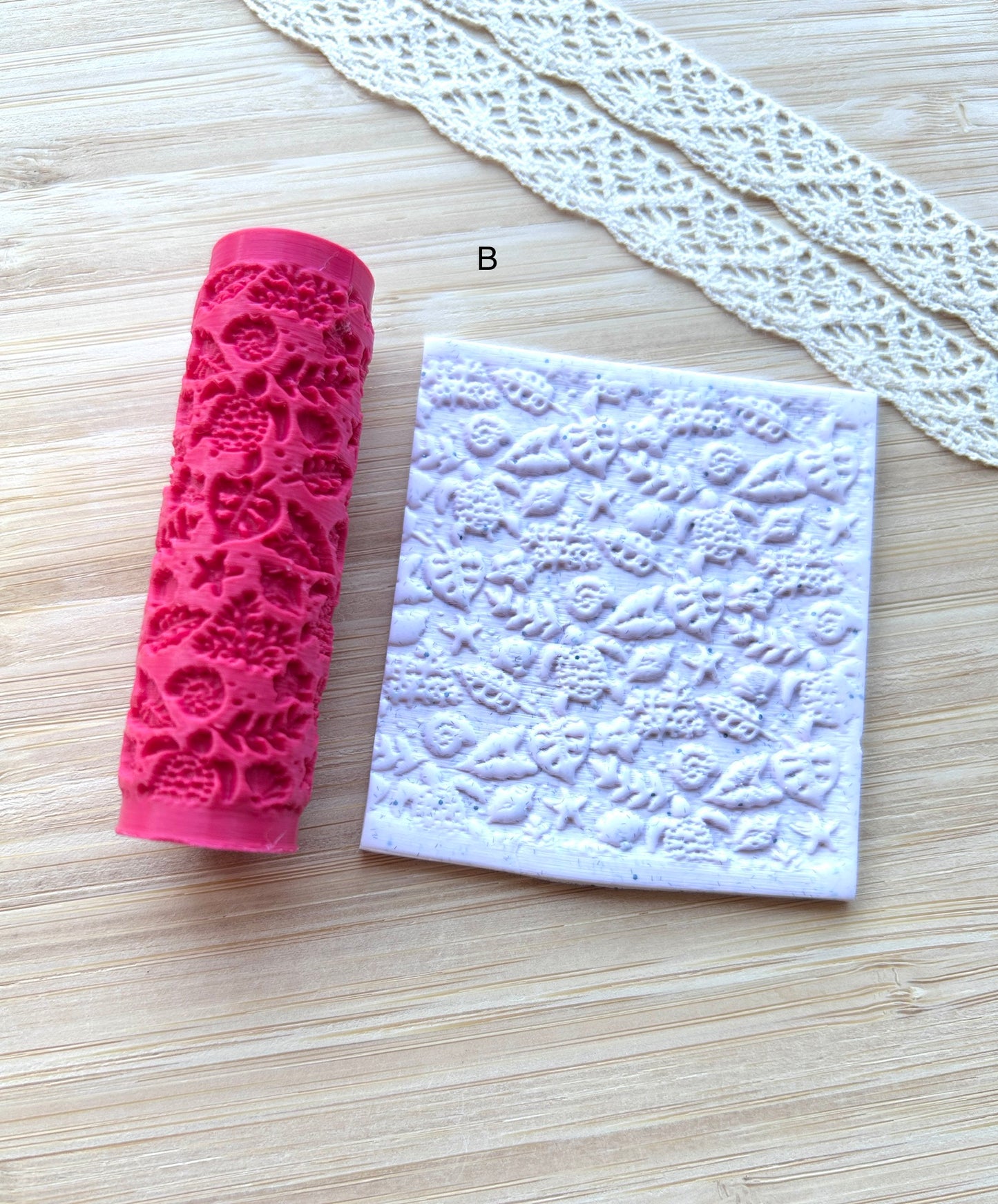 Hawaiian mini texture roller, Mini pattern roller for polymer clay