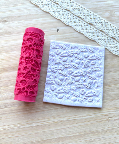 Hawaiian mini texture roller, Mini pattern roller for polymer clay