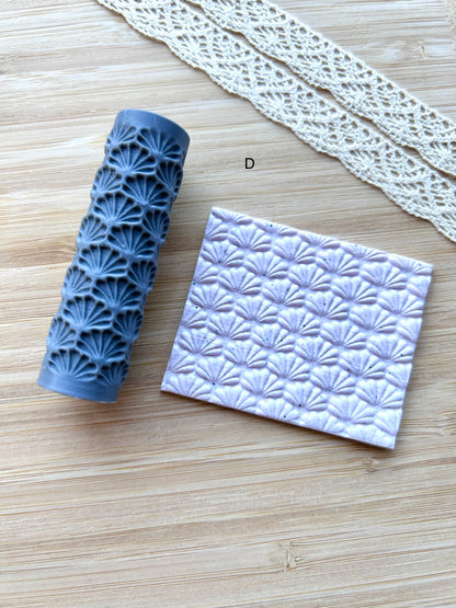 Seashell mini texture roller, Mini pattern roller for polymer clay