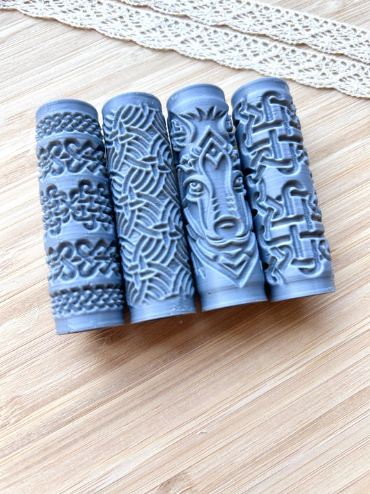 Celtic mini texture roller, Mini pattern roller for polymer clay