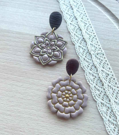 Mandala flower earring clay cutter, Polymer clay cutter