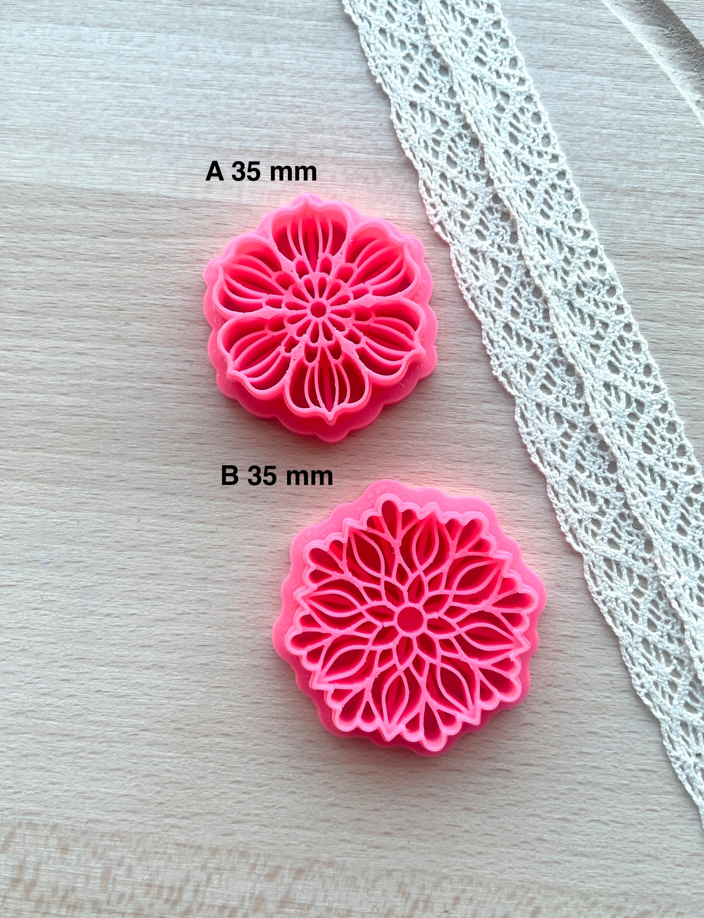 Mandala flower earring clay cutter, Polymer clay cutter