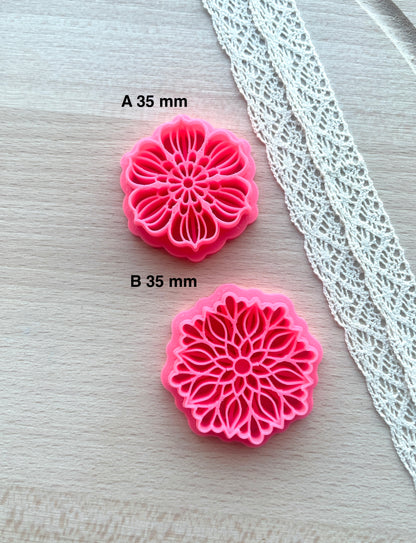 Mandala flower earring clay cutter, Polymer clay cutter