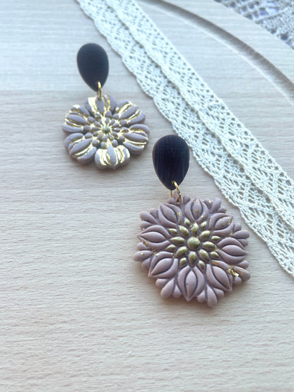 Mandala flower earring clay cutter, Polymer clay cutter