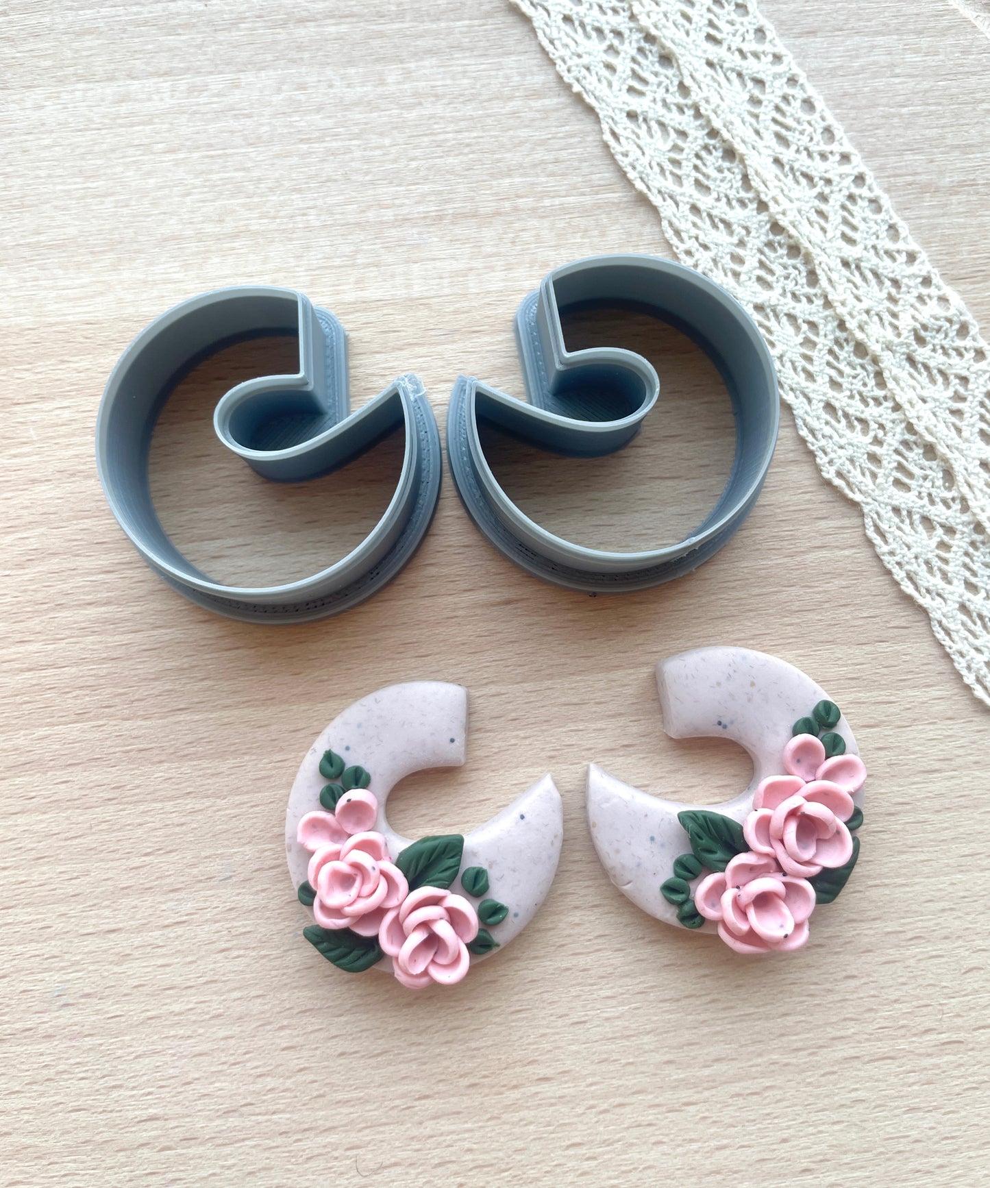 Hoop earring cutter, Polymer clay cutter