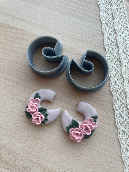 Hoop earring cutter, Polymer clay cutter
