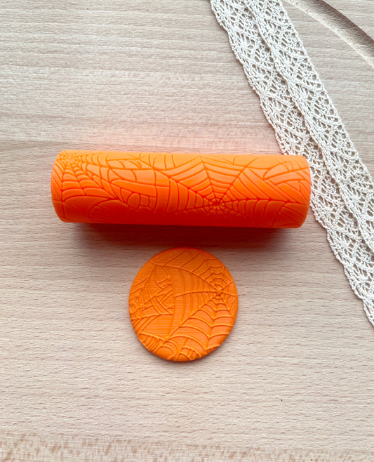 Spiderweb texture roller, Halloween pattern roller for polymer clay