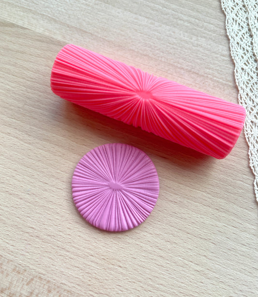 Rays texture roller, Pattern roller for polymer clay