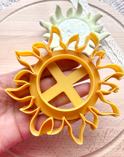 Sun trinket dish clay cutter, Polymer clay cutter
