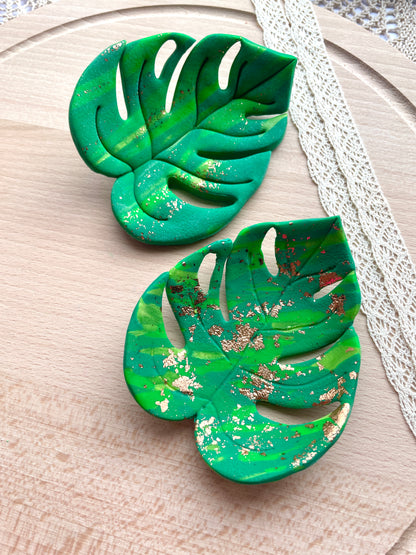 Monstera leaf trinket dish clay cutter, Polymer clay cutter