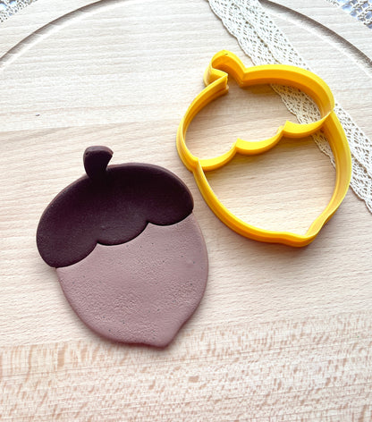 Acorn trinket dish clay cutter, Polymer clay cutter