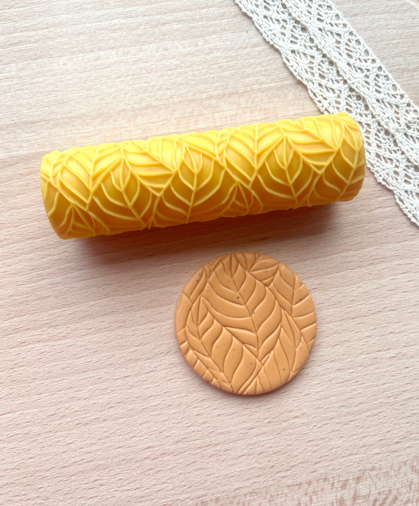 Leaf veins texture roller, Pattern roller for polymer clay